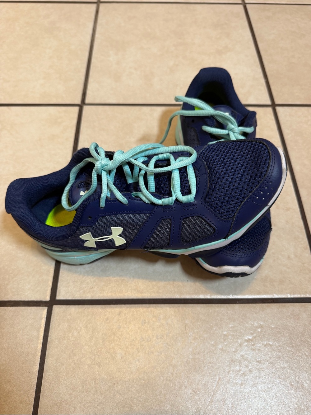 Under Armour Navy and Mint Lace-Up Women’s Training Sneakers